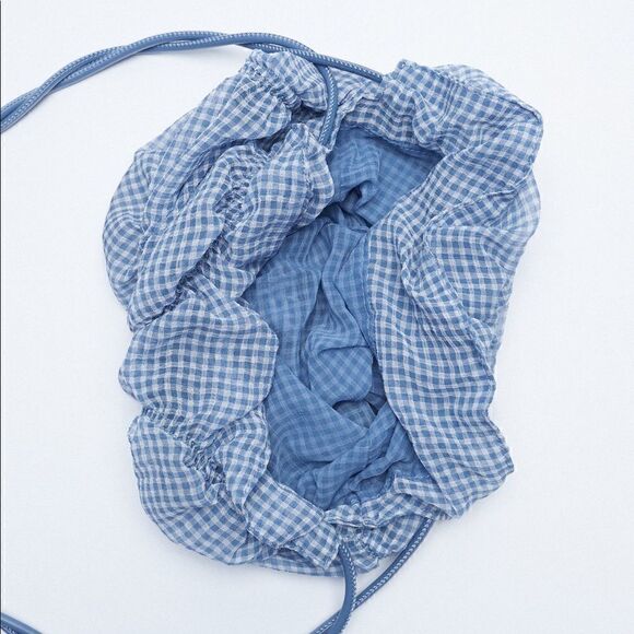 ZARA GINGHAM ORGANZA BAG - Picture 7 of 7